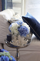 Keraneo Blue Provance S, kosz z hortensjami, wym.27x29cm