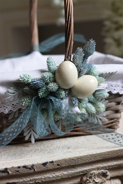 dekorowany koszyczek wielkanocny, Medana, wys.25cm