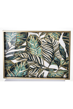 Tropicana Black, melaminowa taca ze wzorem, wym.48x35cm