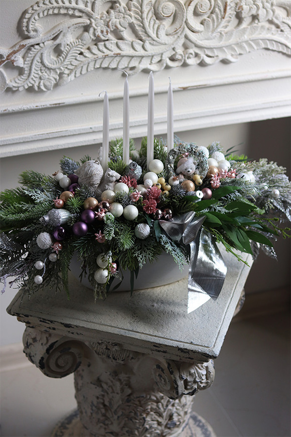  Pudrovy Adwent, adwentowy stroik na stół