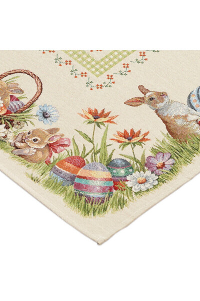 Zajączkowy Świat, wielkanocny obrus gobelinowy serweta	