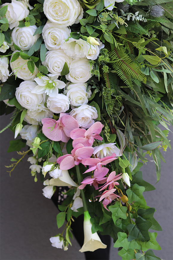 duża wiązanka nagrobna z orchideą, Ydeal, dł.116cm