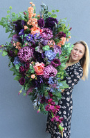 Lissa, fioletowy komplet dekoracji nagrobnych, duża wiązanka+bukiet