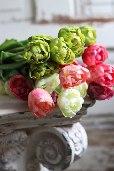 bukiet tulipanów silikonowych, Maggio Green, 6szt. dł.46cm