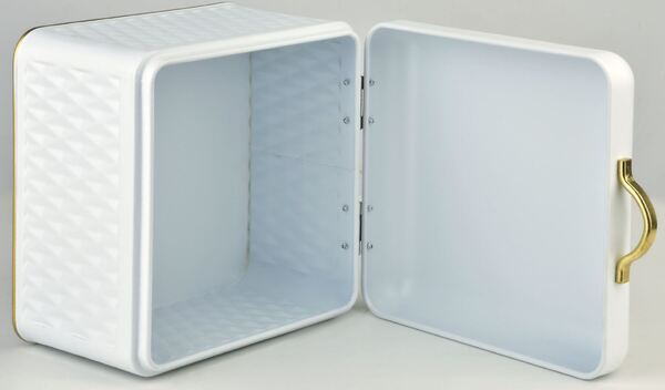 mini chlebak metalowy Modern Kitchen, biały, wym22x22x14cm