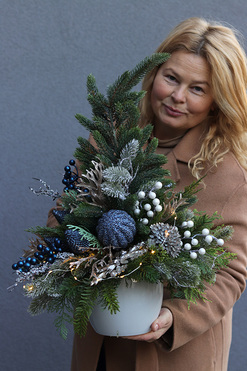 Helluna, stroik świąteczny z choinką, wys.60cm