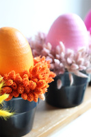 Kolorowe Jaja, stroik wielkanocny z suszem