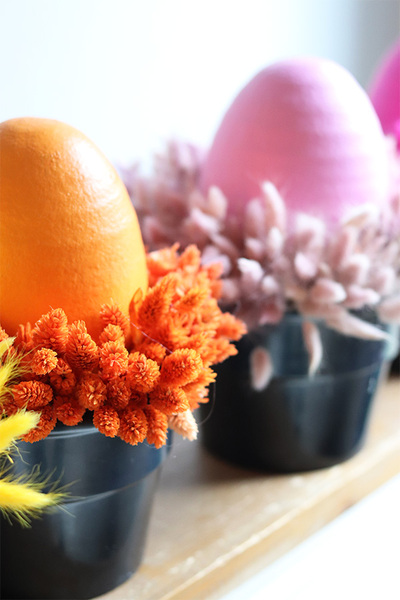 Kolorowe Jaja, stroik wielkanocny z suszem