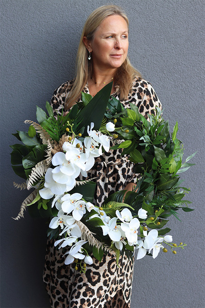 Orchid Classic, nowoczesny wianek ze storczykiem