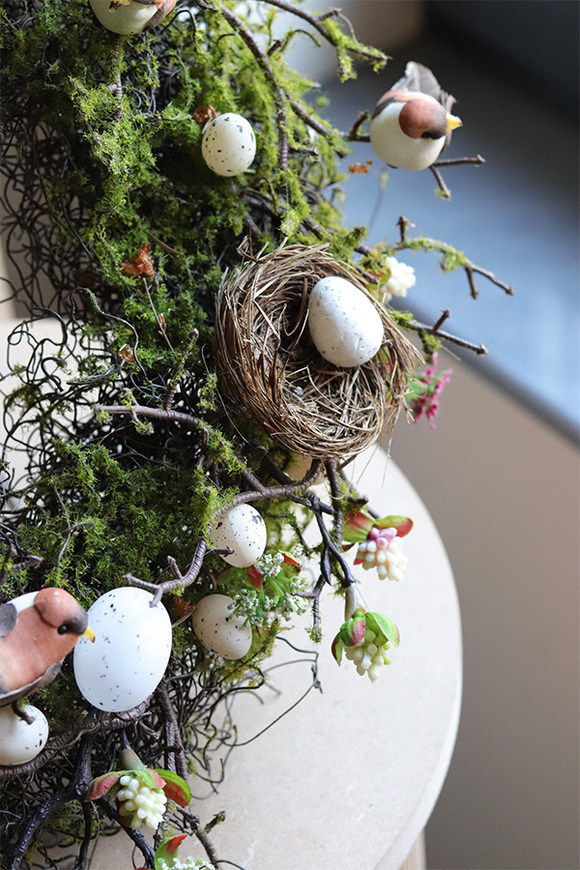 Śpiew Ptaków, wiosenny wianek na drzwi