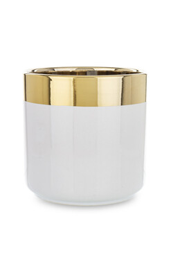 White&Gold, osłonka na kwiaty glamour, wym.15x15cm