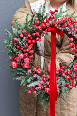 OD RĘKI Mroźne Jagody, świąteczny wianek dekoracyjny, śr.47cm