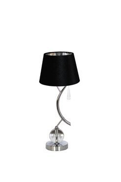 Silver Branch, lampa stołowa z abażurem, srebrno-czarny stożek, wys.53cm