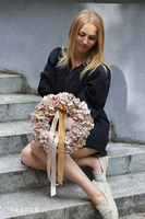 Hortensje Heidi, wianek na drzwi z hortensji