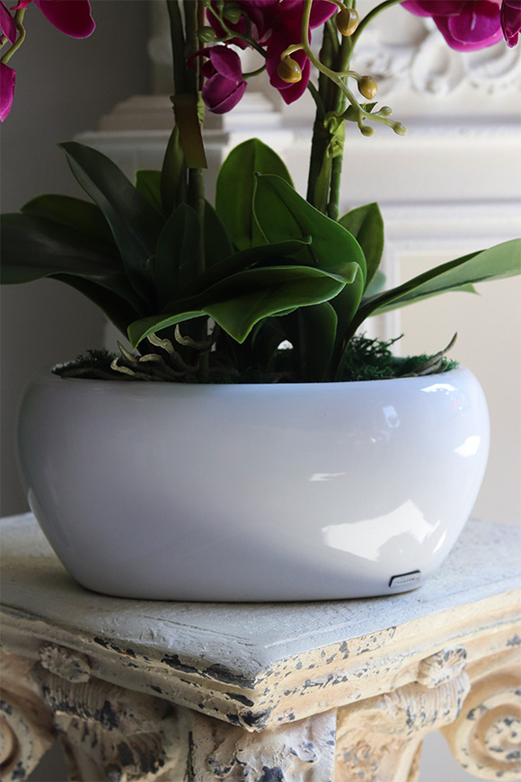 Pink Nelli, fuksjowy sztuczny storczyk w donicy