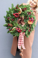 Idą Święta LED, zimowy wianek na drzwi