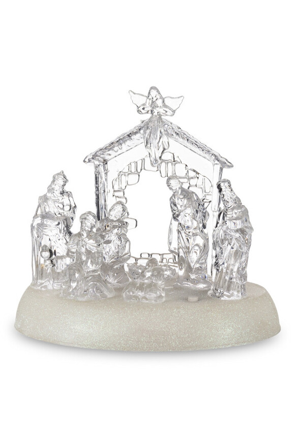 Szopka Crystal Xmas, świąteczna figurka LED pozytywka