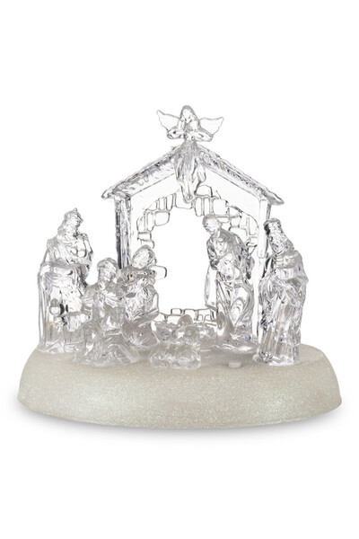 Szopka Crystal Xmas, świąteczna figurka LED pozytywka