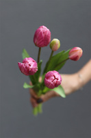 Aprile, bukiet tulipanów silikonowych, różowe