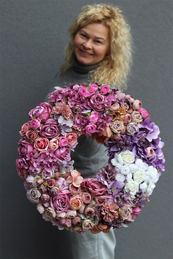 Bella Spring extra, bardzo duży wianek na drzwi, śr.50cm 