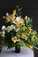 Yellow Sun, żółty bukiet nagrobny we wkładzie