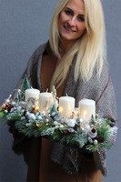 adwentowy stroik, Biała Zima LED