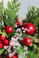 Kokarda Czerwień, świąteczny stroik w kokardzie