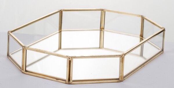 Restamo F, ośmiokątna złota taca, wym.3.5x20x10cm