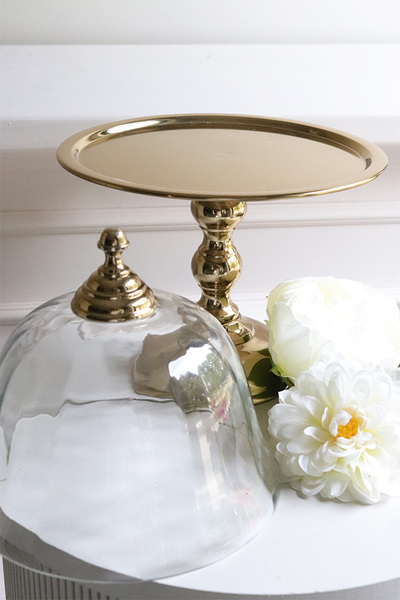 Lux Villa Gold Sweetie, patera na nodze z kloszem