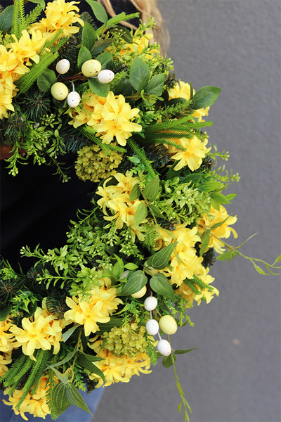 Żółte Hiacynty, wiosenny wianek z hiacyntami