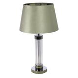 Tubo, lampa stołowa, abażur biało-srebrny stożek, wys.64cm