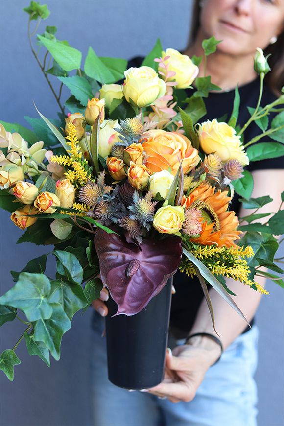 Miodowe Lata Gold, bukiet nagrobny we wkładzie do flakonu