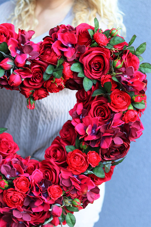 Serce Kwiatowe Red, wieniec nagrobny