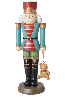 Nutcracker, figurka dziadek do orzechów z misiem, mały wys.21cm