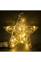 Christmas Star, zawieszka świąteczna gwiazdka LED, złota