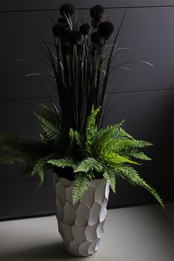 Black Ontario, kompozycja z trawami, wys.100cm 