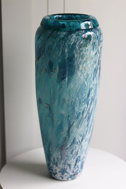 Azuria, ozdobny szklany wazon, wys.43.5cm