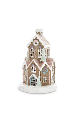 Gingerbread House N, świąteczny domek z piernika LED, wym.21.5x14x14cm