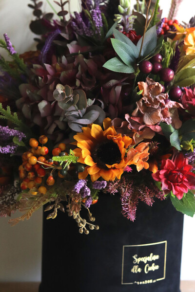 Jesienny Dom 2, welurowy flowerbox jesienny