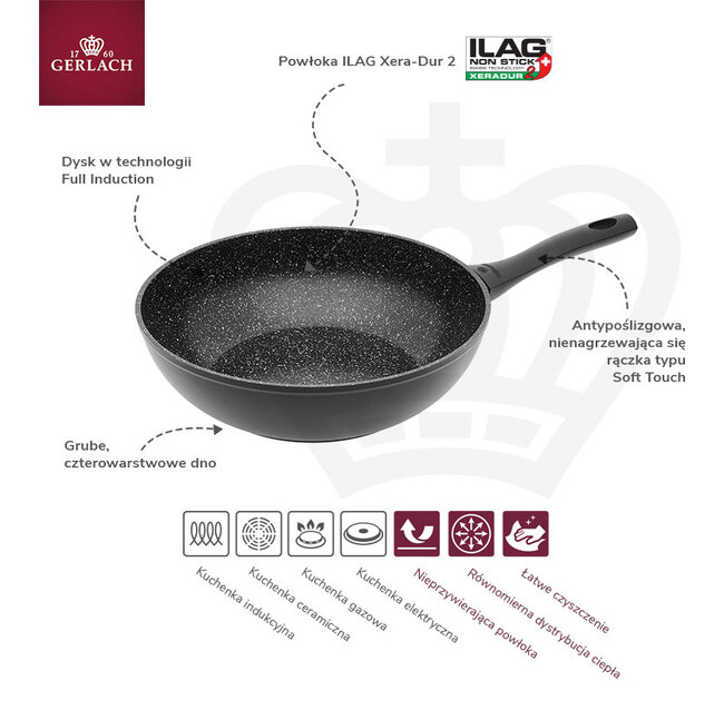 Granitex, patelnia / wok z powłoką ceramiczną, śr.28cm