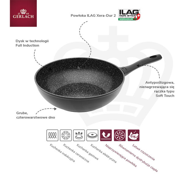 Granitex, patelnia / wok z powłoką ceramiczną, śr.28cm