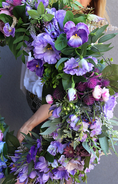 bardzo duży dekoracyjny wianek, Fiolettaro, śr.75cm