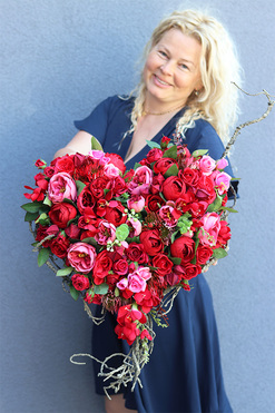 dekoracja nagrobna w kształcie serca, Veltia, wym.55x45cm