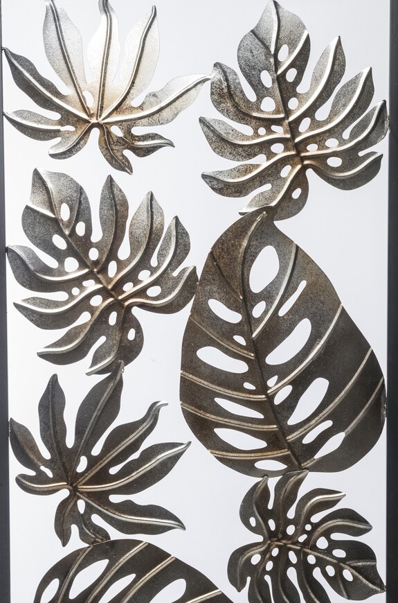 Jungle Silver, srebrny decor ścienny, wym.99.5x50x1cm 
