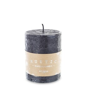 Rustic Candle, świeca w kształcie walca, czarna metalic, wys.9cm