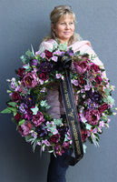 Violesta, bogaty fioletowy wieniec nagrobny, śr.70cm 