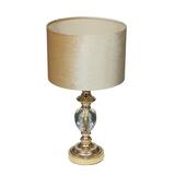 Crystal Simple, lampa stołowa z beżowym abażurem, wys.47cm