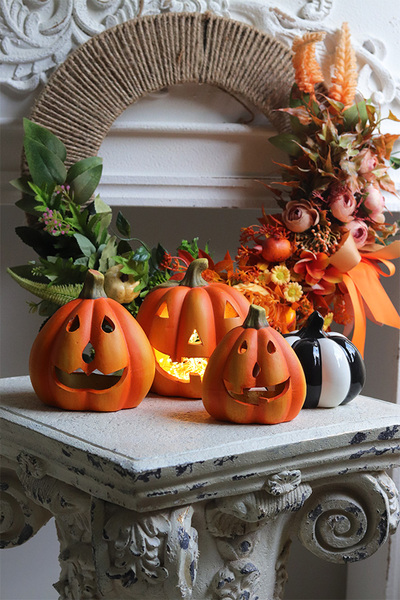 Halloween Pumpkin, dekoracyjna dynia ceramiczna lampion	