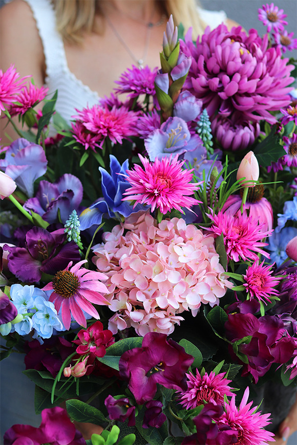  Fioletowe Wspomnienia, nowoczesna kompozycja nagrobna, wym.58x70x100cm