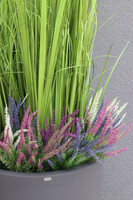 Green Heather Fiberglass, trawa i wrzosy w donicy